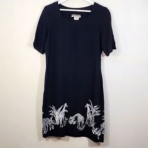 Notations Clothing Co. vintage 80's Giraffe Safari print dress sz small